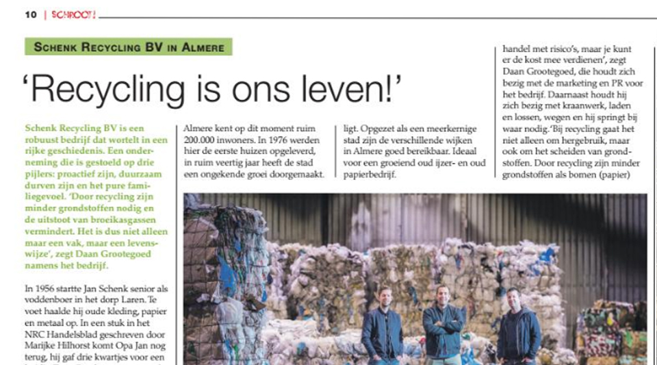 Publicatie in het vakblad SCHROOT!